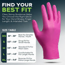 FifthPulse Fuchsia Hot Pink Nitrile Disposable Gloves -3 Mil Medical Exam Nitrile Gloves -Powder and Latex Free — 8