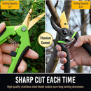 8.5" Professional Bypass Pruning Shears & Gardening Scissors Set - Super Sharp Premium Garden Shears | Pruning Shears For Gardening, Garden Hedge Clippers Handheld Pruners - Garden Scissors | Shears + Scissors — 3