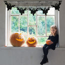 AerWo Halloween Decorations Indoor Fireplace Mantel Scarf, Black Lace Ghost Spiderweb Fireplace Cover for Halloween Mantle Decor Festive Party Supplies, 21x79 inches | Black3 — 5