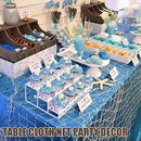 2 Pack Fish Net Decorations for Party, Natural Cotton Hawaiian Table Runner Party Fishing Net Decorative, Nautical Themed Decor Cotton Fishnet Under The Sea Pirate Ocean BeachHalloween Decor | 2pack-a — 5