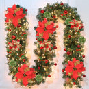 9FT Prelit Artificial Christmas Garland with Lights: Greenery Garland Decoration with 30 Warm LED Lights - Xmas Garland for Office Fireplace Mantle - Christmas's Day Indoor Outdoor Holiday (Garland3) — 1