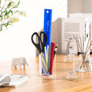 Clear Acrylic Pen Holder Round Shape, Desktop Pencil Cup Holder, Countertop Stationery Organizer for Office Desk Accessory — 3