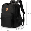 ZORFIN 26L Black Backpack for College, and Travel: Water Resistant Bookbag | 16.5 Inch — 3