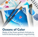 Princeton Aqua Elite Prism Brush, Synthetic Bristles, Short Handle Watercolor Paintbrush, Matte Black, Size 8, 1 Count — 5