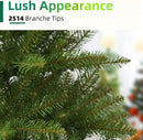 7.5FT Unlit Christmas Tree Green, Dunhill Fir Artificial Tree with 2514 PVC Branch Tips, Realistic Full Shape, Foldable Metal Stand for Indoor Home, Office & Holiday Decoration — 4