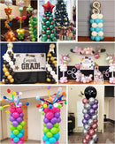 YALLOVE Balloon Column Stand Kit, 4 Sets of 7 Feet Height Adjustable Balloon Tower Pillar with Reusable Metal Telescopic Design for Birthday, Wedding, Baby Shower, Graduation Party Decoration | 2.1M - Set of 4 — 7