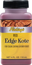Fiebing's Edge Kote Leather Paint (4oz) - Edge Paint for Shoes, Furniture, Purses - Flexible, Water Resistant, Semi Gloss Color Coating Leather Dye to Protect Natural Edges (Red) — 1