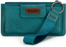 Montana West X Wrangler Brown Wristlet Wallet Minimalist Clutch Womens Wallet Rfid Card Cases & Money Organizers with Coin Purse and Smooth Zipper