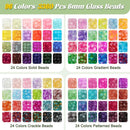 3524pcs Glass Beads Bracelet Making Kit, 4 Types 96 Colors 6mm Glass Beads — 2