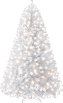 Yaheetech 6ft Pre-lit Christmas Tree with 300 Warm White Lights, White — 1
