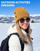 3 Pack Beanie for Men Women, Winter Double Layer Warm Hat Skull Cap - Camouflage 1+beige+brown — 2