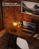 ONEWISH Industrial Table Lamp for Bedroom, Fully Dimmable Modern Bedside Lamps with 2700K Warm Light Bulb for Kids… — 6