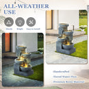 Grepatio 4-Tiers Indoor/Outdoor Garden Water Fountain, 21.9" H Cascading Water…