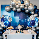 TONIFUL 6 Set Metallic Blue Silver Balloon Stand Centerpieces for Table | Metallic Blue Silver-6 | 6 Set Balloon Stand — 6