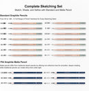 KALOUR 25-Piece Professional Sketch Pencil Set with Matte and Regular Pencils - Includes Vinyl Eraser, Kneaded Eraser, Sharpener, Pencil Extender and Blending Stump - Ideal for Artists and Beginners — 4