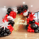Red and Black White Balloon Arch Kit, 140Pcs Red Black White with Stars Balloon Garland kit, Different Size Balloons for Birthday Graduation Racing Car Poker Card Anniversary Party Decorations — 1