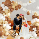 CROSSFINGERS Brown White Balloon Garland Arch Kit,145pcs Mexican Neutral Brown Nude White Balloons Different Sizes for Mexicanos Fiesta Theme Birthday Baby Shower Gender Reveal Party Decorations — 2