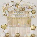 White and Gold Happy Birthday Party Decorations for Women Girls — 6