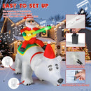 7FT Christmas Inflatable Santa Claus Riding Bear with Shaking Head and LED Lights,Christmas Blow up Yard Decorations with Recording function and Music for Xmas Holiday Party Indoor Garden Lawn — 5