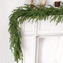 2 Pcs 6 Ft Christmas Norfolk Pine Garland with Lights for Mantle — 7