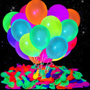 150 Pcs UV Neon Balloons, 7 Colors Blacklight Reactive Fluorescent Balloons Glow in the Dark Birthday Decorations for Birthday, Wedding, Neon Party, Glow Party Decorations Supplies | Colourful-150pieces — 1