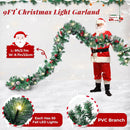 BlessedSeason 9FT Christmas Garland with Lights, Timer Artificial Lighted Garland Indoor for Stairs, Fireplace, 50 Lights Green Garland, Christmas Decoration with Cones & Red Berries & Pine Needle — 3