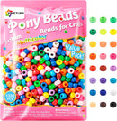 Simetufy 1200Pcs Pony Beads for Bracelet Making, Multi-Colored 6x9mm — 1