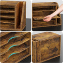 Wooden Mail Organizer, Desk Organizer with 3 Adjustable Shelves — 4