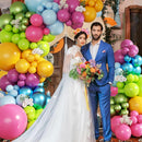 CROSSFINGERS Mexican Cinco de Mayo Fiesta Balloon Arch Kit,145pcs Rainbow Balloon Garland for Mexican Fiesta Party Decorations Luau Birthday Hawaii Tropical Carnival Baby Shower Birthday | Colorful — 2