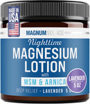 Magnum Solace Nighttime Magnesium Lotion with MSM & Arnica – Highly Concentrated Magnesium for Muscles & Joints – Apply to Legs or Feet Before Bed – Skin-Friendly — 1