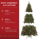 Best Choice Products Artificial Christmas Tree, 7.5ft Premium Unlit Realistic Spruce Holiday Décor w/Dense Branches, Easy Assembly, Metal Base — 5
