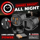 GearLight Camping Lantern - 2 Portable LED Battery Powered Lantern with Magnetic Base and Foldable Hook for Emergency Use or Campsites, Essential Hurricane Survival Kit with Batteries - Black | Black (Battery Powered) — 5