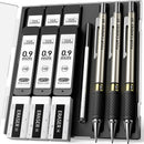 Metal Mechanical Pencil Set with Case, 3-Pack 0.9mm Break-Resistant | 3 Count (Pack of 1) — 1
