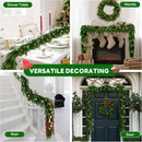 9 FT Artificial Norfolk Pine Garlands with Lights, Pre-Lit Christmas Garland, Real Touch Pine Artificial Faux Greenery Garland for Table, Mantle, Wall, Indoor, Outdoor Christmas Decorations — 5