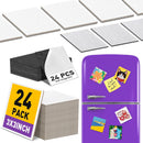 ESRICH 24 Pack 3x3IN Mini Magnetic Canvas Panels, Small Canvases for Painting for Oil, Watercolor, Acrylic Painting & DIY Crafts with 24PCS 3x3IN Square Flat Canvas Boards, 24PCS Soft Magnets | 3 x 3 in (24 Pack) — 1