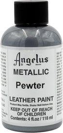 Angelus Metallic Leather Paint, 4 oz., Pewter — 1