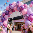 Pink and Purple Balloons, 68PCS 12 Inch Metallic Purple Pink Confetti Latex Balloons with Ribbon, Party Balloons for Girls Birthday Baby Shower Wedding Party Decorations | Pink Purple — 8