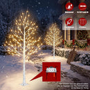EAMBRITE Lighted Birch Tree, 6ft Prelit White Christmas Trees Outdoor 2Pack — 6