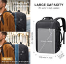 PIJUSHI Laptop Travel Backpack Carry On Flight Approved Fits 16 inch Laptop | Black — 3