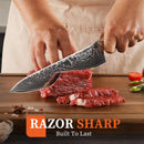Sunnecko 8 Inch Japanese Damascus Chef Knife - Ultra Sharp VG10 Steel — 2