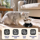 Y YHY Ceramic Cat Slow Feeder, Elevated Dog Food Bowl Tilted Design, Slow Feeder Bowl no Black Chin, Cat Shape for Dry and Wet Food — 5