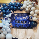 Blue Silver Balloon 12Inch Dark Metallic Blue Silver Confetti Latex Balloon — 3