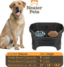 Neater Pet Brands Neater Feeder Deluxe Mess Proof Dog Bowls Elevated for Large Dogs Over 40 lbs, Made in USA, No Spill Raised Dog Food Bowl Stand Feeding Station, Food and Water Bowl Set, Black — 4