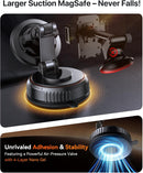 Miracase for MagSafe Car Mount[3800gf Strong Magnet & 90+LBS Suction Base]Magnetic Phone Holders for Your Car, 360° Adjustable Dashboard &Windshield Mount with Adhesive Suction Cup for All Smartphones | Striped Black | 1 Pack photo 2