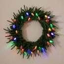 Nearly Natural 24in Pre-Lit Artificial Luxembourg Pine Christmas Wreath with Multicolored LED Lights — 5