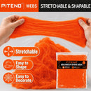 Piteno® 1200 sqft Spider Webs Halloween Decorations with 40 Fake Spiders, Stretchable Halloween Spider Webs for Indoor Outdoor Haunted House Yard Porch Party Decor (Orange) — 4