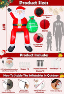 8FT Santa Claus Sitting on The Roof Christmas Inflatable Decoration with Gift Bag & Built-in LEDs, Giant Blow Up Inflatable Christmas Decorations Outdoor for Xmas Yard Terraces Balcony — 2