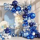 Blue Silver Balloon Garland Arch Kit for Birthday Decorations | Metallic Blue Silver — 1