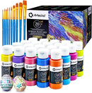 Artecho Acrylic Paint Set 20 Metallic Colors 2oz/59ml with 10 Brushes — 1