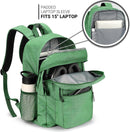 ZORFIN 26L Backpack for College, and Travel: Water Resistant Bookbag - Lemon Green | 16.5 Inch — 4